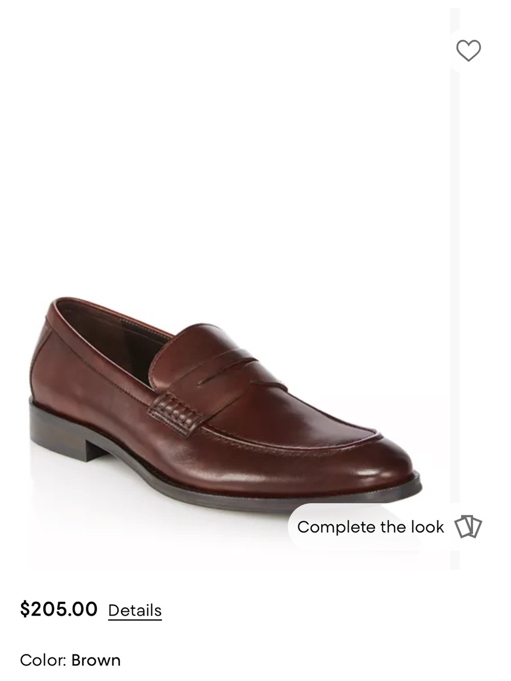 The Men's Store Brown Leather Penny Loafer